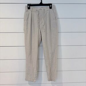 Porter & Ash Linen Pants Coastal Core Relaxed Old Money M Beige Clean Girl